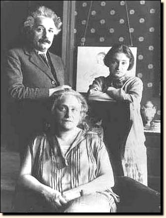 Einstein with his second wife, Elsa, and her daughter